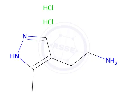 Chemical structure of 2-(3-methyl-1H-pyrazol-4-yl)ethan-1-amine dihydrochloride