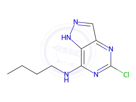 Chemical structure of N-butyl-5-chloro-1H-pyrazolo[4,3-d]pyrimidin-7-amine