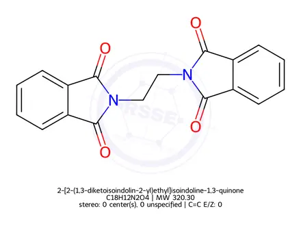 Chemical structure of 2-[2-(1,3-diketoisoindolin-2-yl)ethyl]isoindoline-1,3-quinone