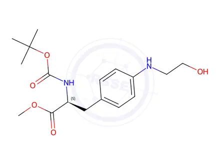 Chemical structure of Methyl (S)-2-((tert-butoxycarbonyl)amino)-3-(4-((2-hydroxyethyl)amino)phenyl)propanoate