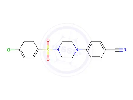 Chemical structure of 4-(4-((4-Chlorophenyl)sulfonyl)piperazin-1-yl)benzonitrile