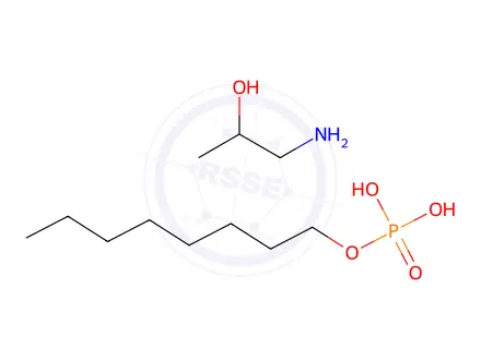 Chemical structure of octyl dihydrogen phosphate, compound with 1-aminopropan-2-ol