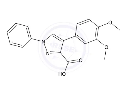 Chemical structure of 4-(3,4-Dimethoxyphenyl)-1-phenyl-1h-pyrazole-3-carboxylic acid