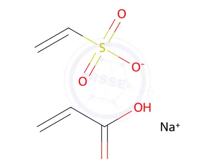 Chemical structure of 2-Propenoic acid, polymer with sodium ethenesulfonate