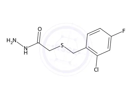 Chemical structure of 2-((2-Chloro-4-fluorobenzyl)thio)acetohydrazide