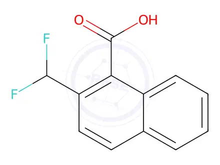 Chemical structure of 2-(Difluoromethyl)naphthalene-1-carboxylic acid
