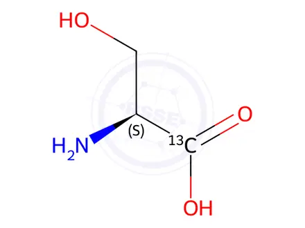 Chemical structure of L-Serine-13C