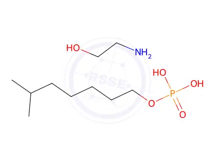 Chemical structure of isooctyl dihydrogen phosphate, compound with 2-aminoethanol (1:1)