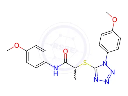 Chemical structure of N-(4-Methoxyphenyl)-2-((1-(4-methoxyphenyl)-1H-tetrazol-5-yl)thio)propanamide