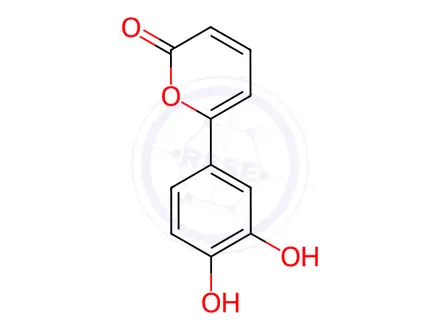 Chemical structure of 2H-Pyran-2-one, 6-(3,4-dihydroxyphenyl)-(9CI)