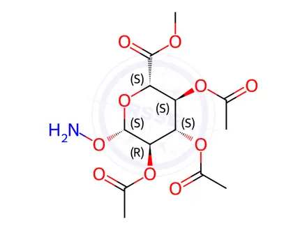 Chemical structure of 1-O-Amino-β-D-glucopyranuronic Acid 2,3,4-Triacetate Methyl Ester