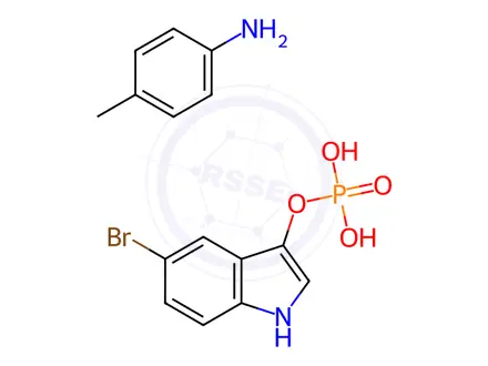 Chemical structure of 5-Bromo-3-Indoxyl Phosphate p-Toluidine Salt
