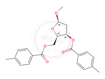 Chemical structure of Methyl 2-Deoxy-3,5-di-O-p-toluoyl-D-erythro-pentoside