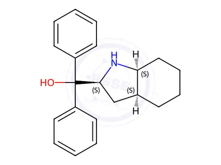 Chemical structure of (2S,3aS,7aS)-Octahydro-α,α-diphenyl-1H-indole-2-methanol
