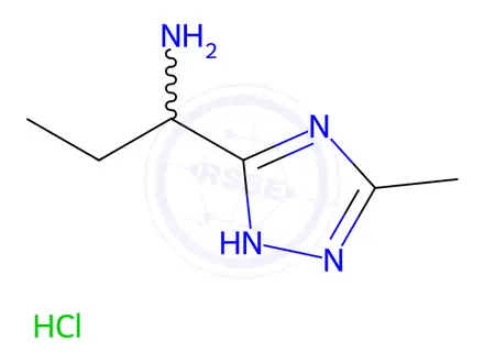 Chemical structure of 1-(3-Methyl-1h-1,2,4-triazol-5-yl)propan-1-amine hydrochloride