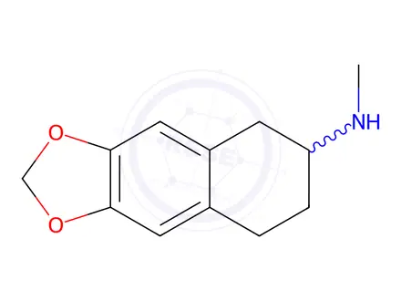 Chemical structure of 5,6,7,8-tetrahydro-N-methylnaphtho[2,3-d][1,3]dioxol-6-amine HCl