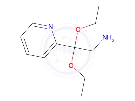 Chemical structure of 2,2-diethoxy-2-(pyridin-2-yl)ethan-1-amine