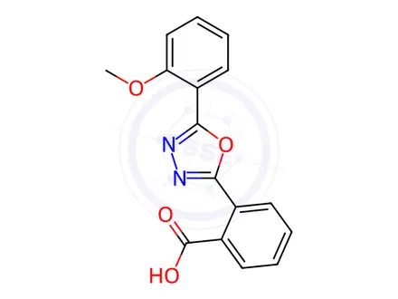 Chemical structure of 2-(5-(2-Methoxyphenyl)-1,3,4-oxadiazol-2-yl)benzoic acid