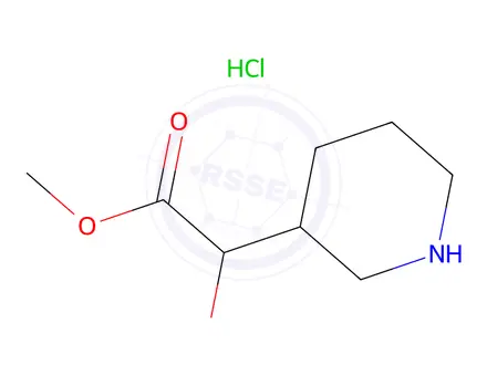 Chemical structure of Methyl 2-hydroxy-2-(piperidin-3-yl)acetate hydrochloride