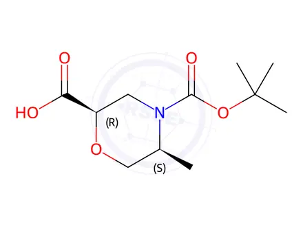 Chemical structure of (2R,5S)-4-(tert-butoxycarbonyl)-5-MethylMorpholine-2-carboxylic acid
