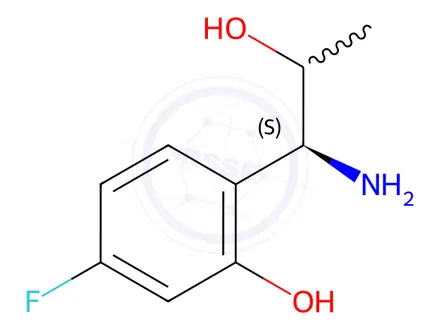 Chemical structure of 2-((1S)-1-amino-2-HYDROxypropyl)-5-fluorophenol