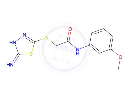 Chemical structure of 2-((5-Amino-1,3,4-thiadiazol-2-yl)thio)-N-(3-methoxyphenyl)acetamide
