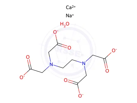 Chemical structure of Ethylenediamine-N,N,N`,N`-tetraacetic Acid Calcium Disodium Hydrate