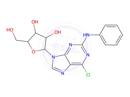 Chemical structure of 2-Phenylamino-6-chloropurine-9-β-D-riboside