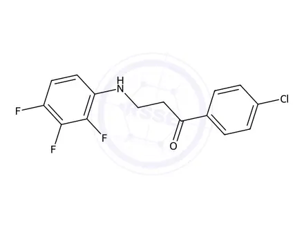 Chemical structure of 1-(4-Chlorophenyl)-3-((2,3,4-trifluorophenyl)amino)propan-1-one