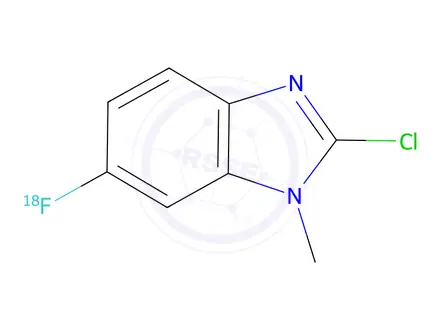 Chemical structure of 2-chloro-6-(18F)fluoro-1-methyl-1H-1,3-benzodiazole
