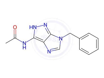 Chemical structure of N-(6-Benzyl-1,6-dihydroimidazo[4,5-c]pyrazol-3-yl)acetamide