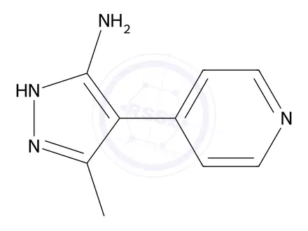 Chemical structure of 3-methyl-4-(pyridin-4-yl)-1H-pyrazol-5-amine