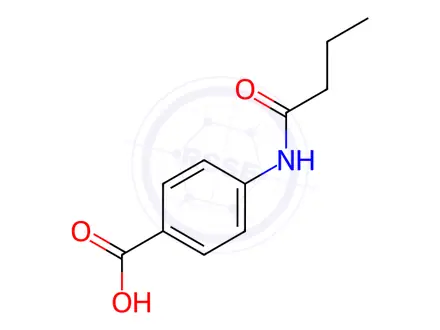 Chemical structure of 4-(butyrylamino)benzoic Acid
