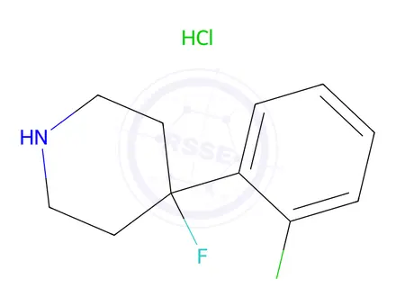 Chemical structure of 4-(2-chlorophenyl)-4-fluoropiperidine hydrochloride