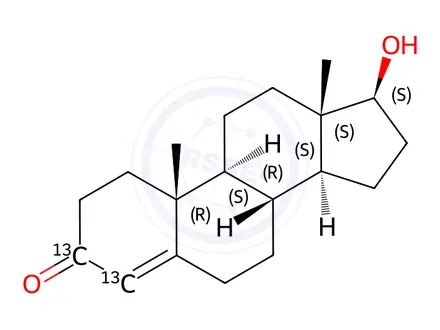 Chemical structure of Testosterone(3,4-13C2)