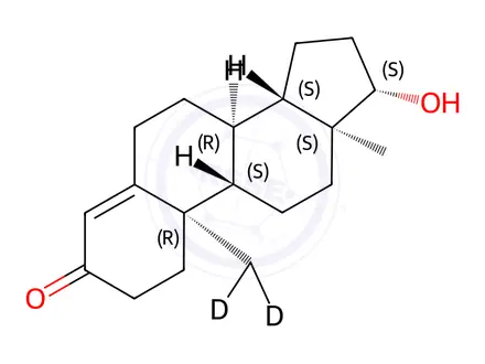Chemical structure of Testosterone-19-d3