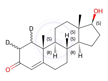 Chemical structure of Testosterone-1,2-d2