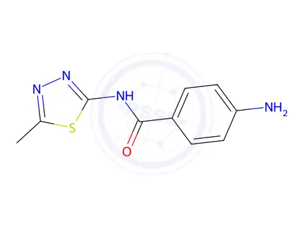 Chemical structure of 4-Amino-N-(5-methyl-1,3,4-thiadiazol-2-yl)-benzamide