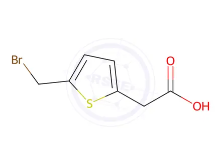 Chemical structure of 2-(5-(Bromomethyl)thiophen-2-yl)acetic acid