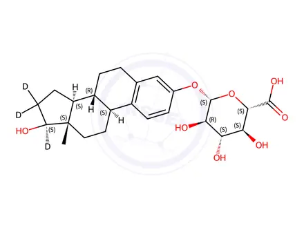 Chemical structure of 17beta-Estradiol-d3 3-beta-D-Glucuronide