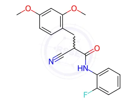Chemical structure of 2-Cyano-3-(2,4-dimethoxyphenyl)-N-(2-fluorophenyl)propanamide