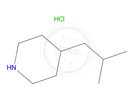 Chemical structure of 4-(2-Methylpropyl)piperidine Hydrochloride
