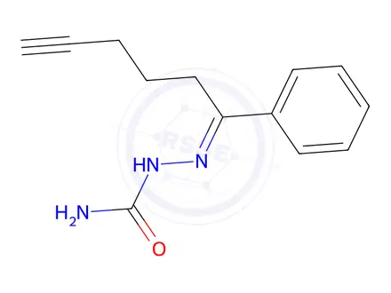 Chemical structure of 5-Hexynophenone, semicarbazone