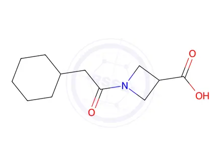 Chemical structure of 1-(2-cyclohexylacetyl)azetidine-3-carboxylic acid