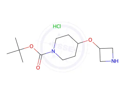 Chemical structure of Tert-butyl 4-(azetidin-3-yloxy)piperidine-1-carboxylate hydrochloride