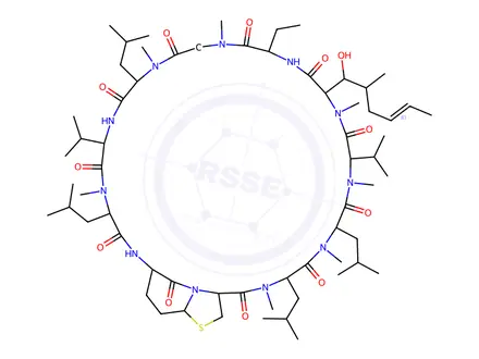 Chemical structure of tricyclic cyclosporin A