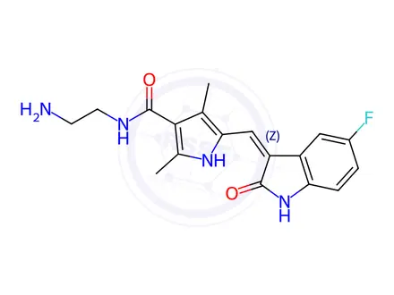 Chemical structure of N,N-Didesethyl Sunitinib