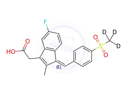 Chemical structure of Sulindac EP Impurity B-d3 (Sulindac USP Related Compound B-d3, Sulindac Sulfone-d3)