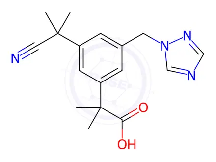 Chemical structure of Anastrozole Monoamide Mononitrile Impurity