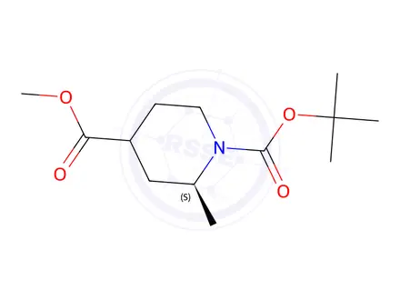 Chemical structure of 1-(Tert-butyl) 4-methyl (2S)-2-methylpiperidine-1,4-dicarboxylate